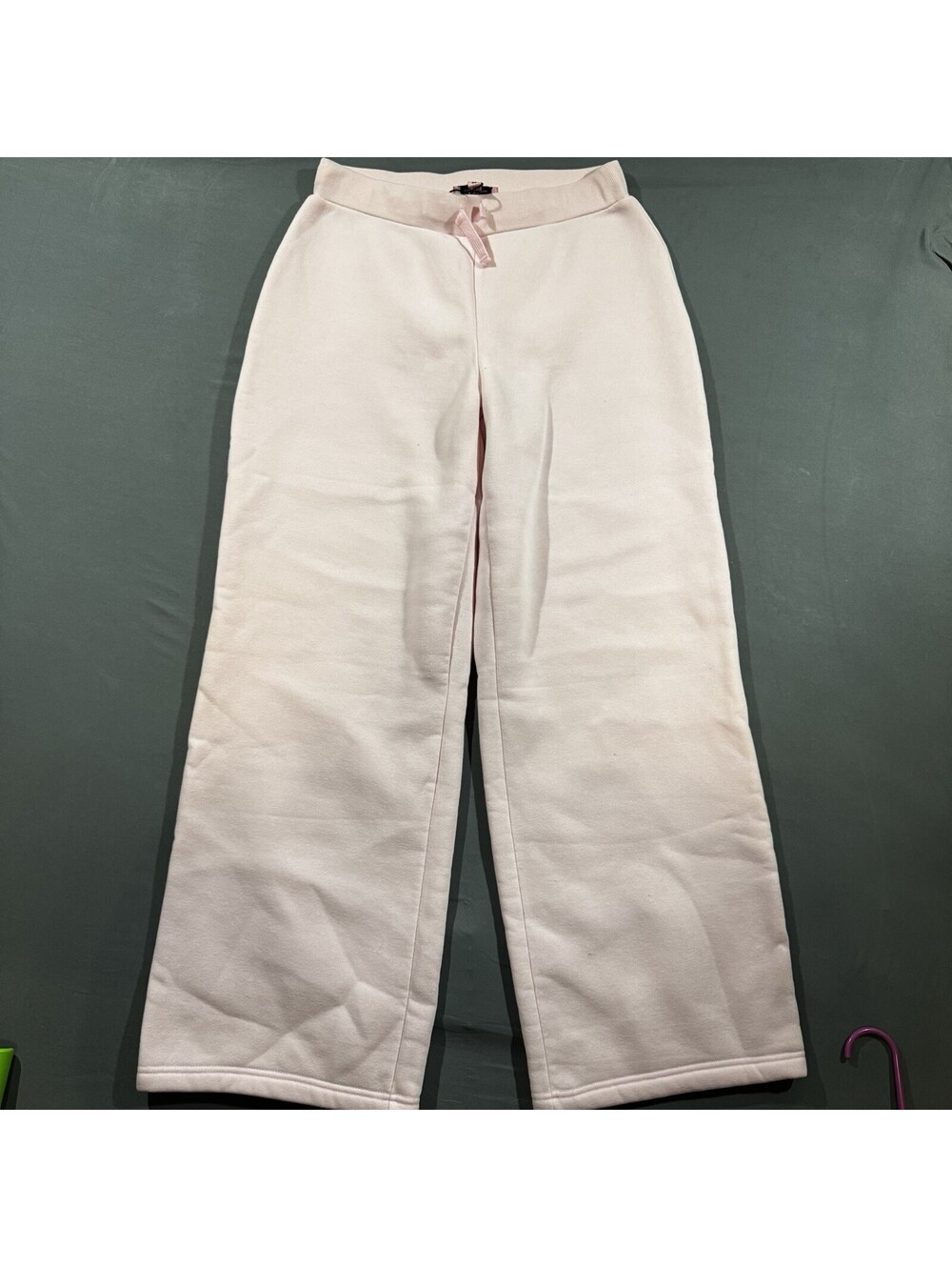 Juicy Couture Womens Size M Light Pink Wide Leg Sweatpants Elastic Drawstring